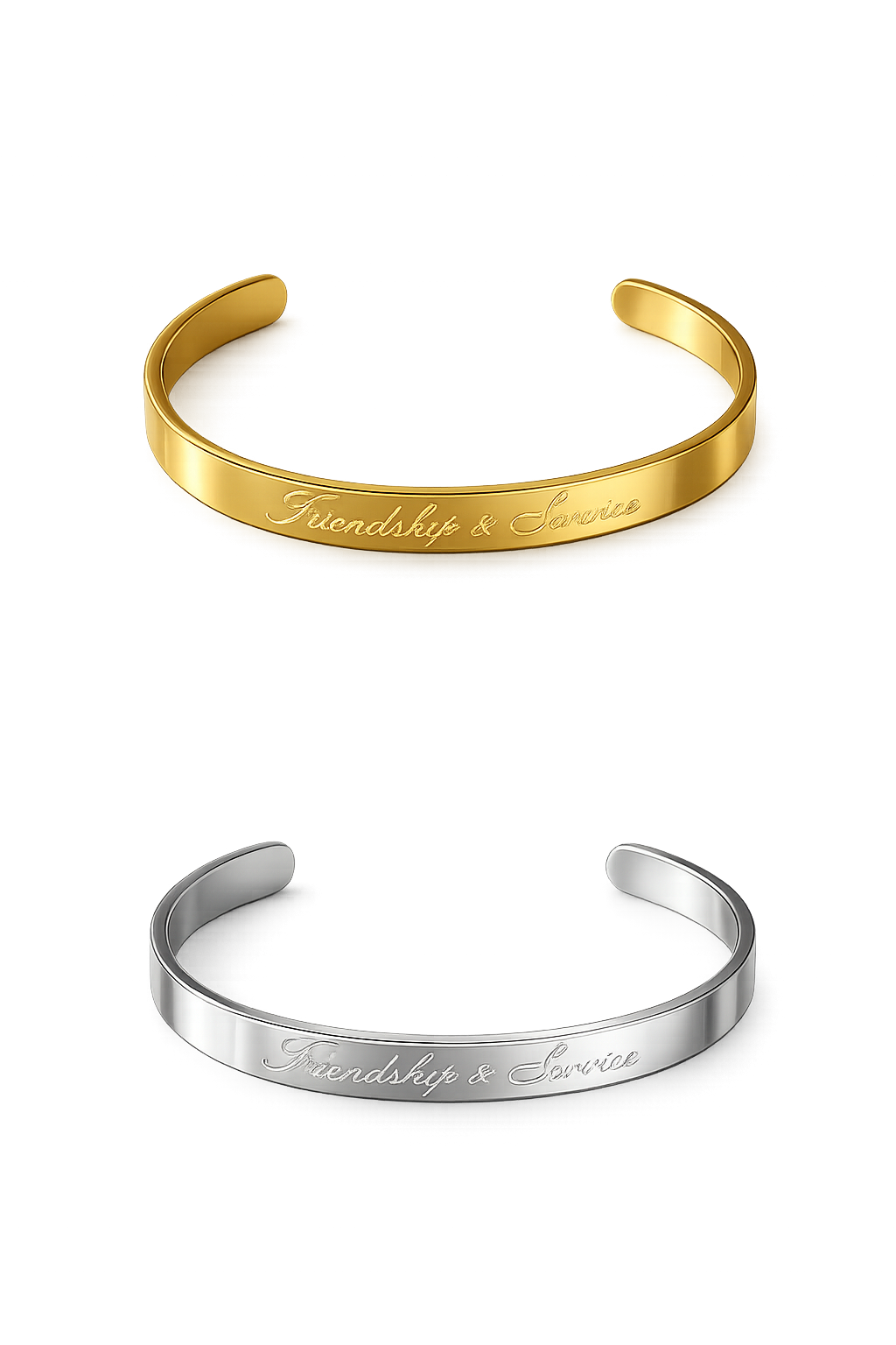 Armbånd Frienship and Service guld