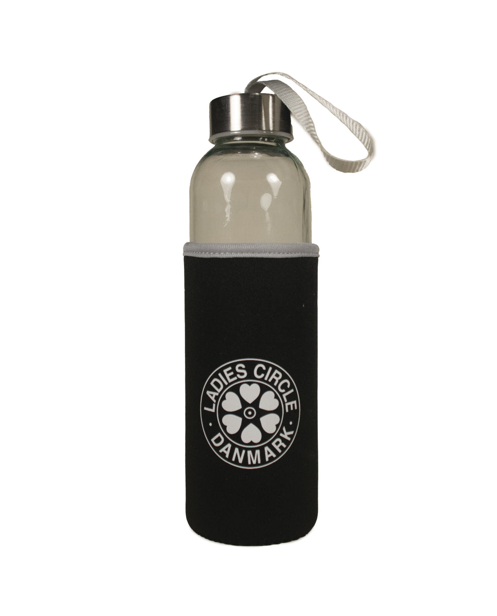 Drikkedunk i glas med neopren hylster